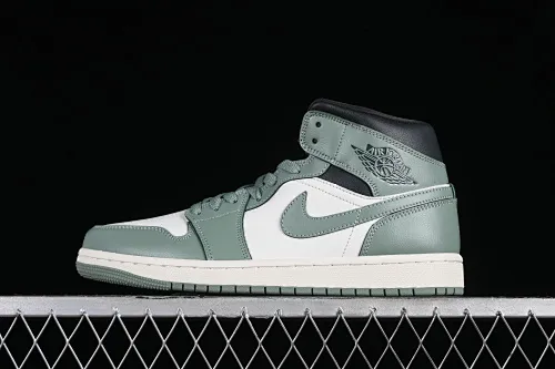 All categories Air Jordan Jordan series basketball shoes Air Jordan 1 Mid Air Jordan 1 Mid AJ1 Joe 1 fresh warm green Zhongbang basketball shoes BQ6472-130